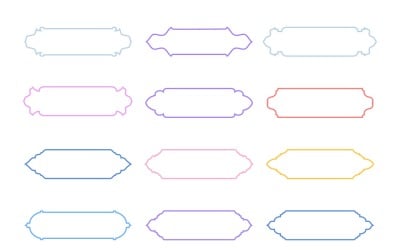 Islamic Label and Name Frame Thin Line Set 12 - 12