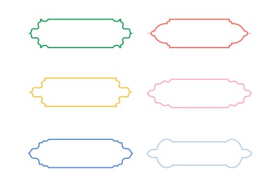 Islamic Label and Name Frame Thin Line Set 6 - 11