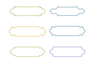Islamic Label and Name Frame Thin Line Set 6 - 20