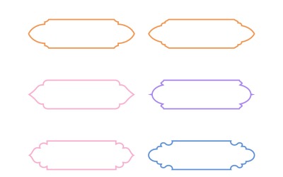 Islamic Label and Name Frame Thin Line Set 6 - 21