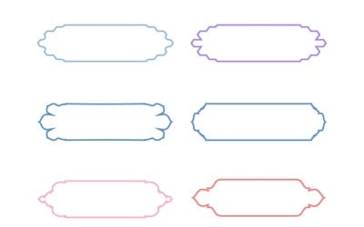 Islamic Label and Name Frame Thin Line Set 6 - 26