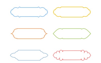 Islamic Label and Name Frame Thin Line Set 6 - 2