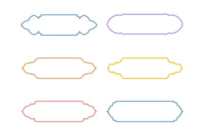 Islamic Label and Name Frame Thin Line Set 6 - 3