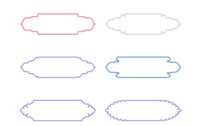 Islamic Label and Name Frame Thin Line Set 6 - 8