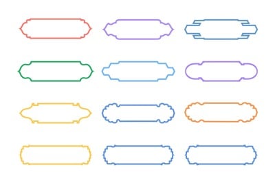 Islamic Label and Name Frame Bold Line Set 12 - 1