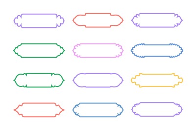 Islamic Label and Name Frame Bold Line Set 12 - 2