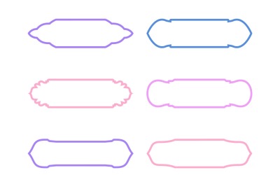 Islamic Label and Name Frame Bold Line Set 6 - 27