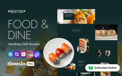 Багатоцільова тема WordPress Elementor для кулінарної школи та ресторану Restro