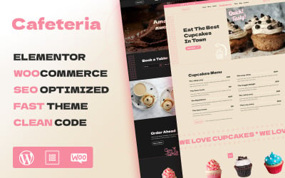 Cafeteria WordPress-tema för Cupcakes Shop
