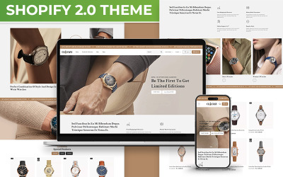 Clocksy - Negozio di orologi e tema reattivo Shopify 2.0 Minimal Fashion