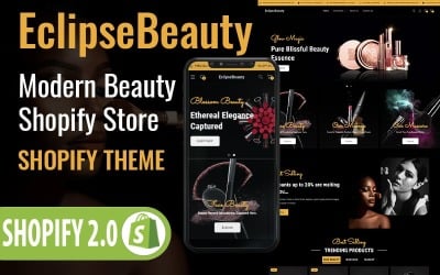 EclipseBeauty - Beauty &amp;amp; Cosmetics Store Clean Online Store 2.0 Shopify Theme
