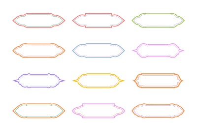 Islamic Label and Name Frame double lines Set 12 - 17