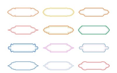 Islamic Label and Name Frame double lines Set 12 - 3