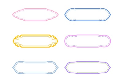 Islamic Label and Name Frame double lines Set 6 - 27