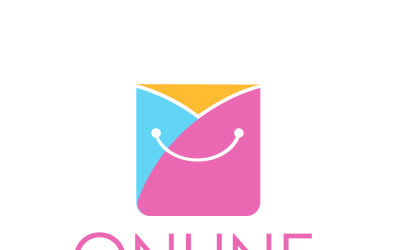 Logotipo de compras on-line, design de logotipo de compras, multicolorido