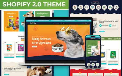 Petpaw - Tienda de moda para mascotas y comida para mascotas Tema adaptable Shopify 2.0 multipropósito