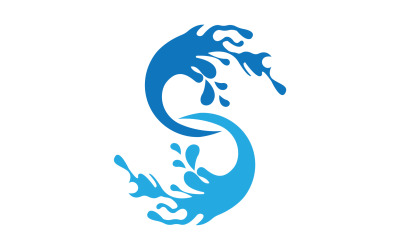 S sıçrama su mavi logo vektör sürümü v1