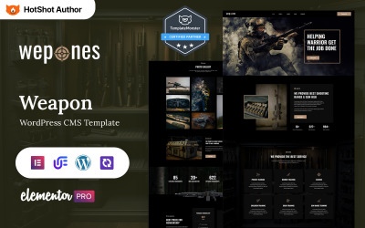 Wepones - Silah Mağazası WordPress Elementor Teması