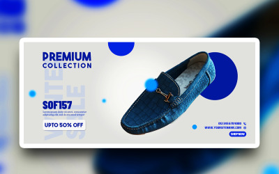 Conception psd de bannière publicitaire Premium de chaussures