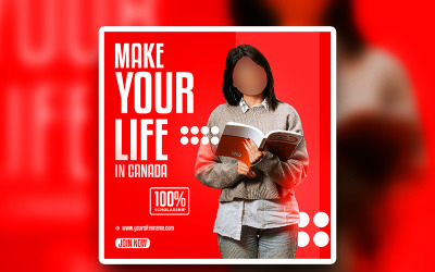 Conception psd de la place d&amp;#39;admission à la publicité éducative premium