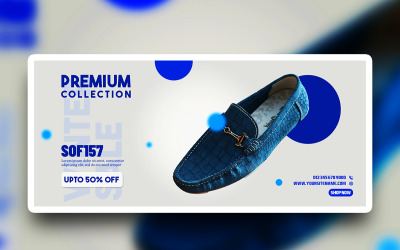 Design psd de banner de anúncio premium de sapatos