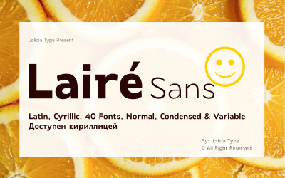Laire Sans | 40 шрифтів + змінний шрифт