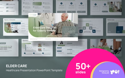 Modelo do PowerPoint - apresentação de cuidados de saúde para idosos