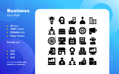 Paquete de iconos de glifos de estrategia empresarial