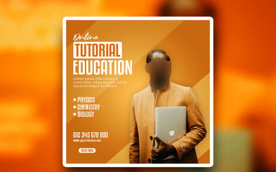 Premium Çevrimiçi Eğitim Reklamı Meydanı psd tasarımı