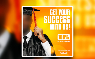 Pubblicità di borse di studio educative premium Design quadrato psd