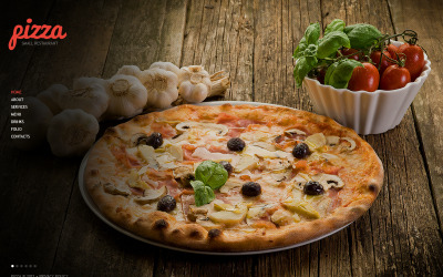 Pizza témakörű Moto CMS HTML sablon 40881