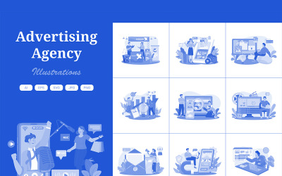 M722_ Advertising Agency Illustration Pack
