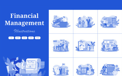 M724_Pack d&amp;#39;illustrations de gestion financière
