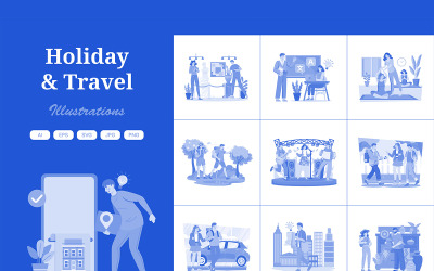M728_ Holiday &amp;amp; Travel Illustration Pack