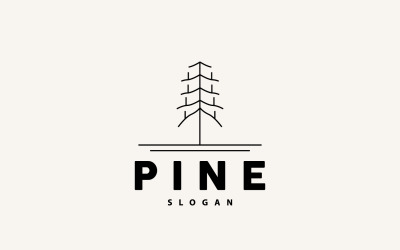 Pine Tree Logo Elegáns Egyszerű DesignV7