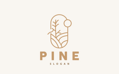 Pine Tree-logo Elegant eenvoudig ontwerpV4