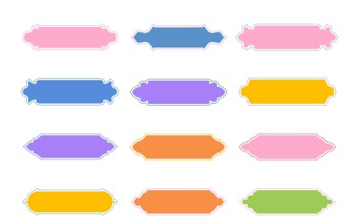 Islamic Label and Name Frame Glyph with outline Set 12 - 12