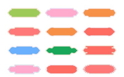 Islamic Label and Name Frame Glyph with outline Set 12 - 14
