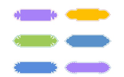 Islamisk etikett och namnram Glyph med kontur Set 6 - 10