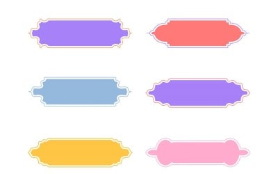 Islamisk etikett och namnram Glyph med kontur Set 6 - 11