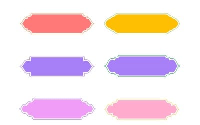 Islamisk etikett och namnram Glyph med kontur Set 6 - 22