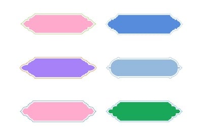 Islamisk etikett och namnram Glyph med kontur Set 6 - 28