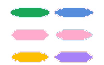 Islamic Label and Name Frame Glyph with outline Set 6 - 29