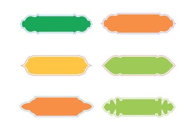 Islamic Label and Name Frame Glyph with outline Set 6 - 2