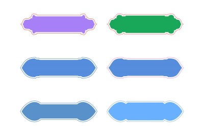 Islamic Label and Name Frame Glyph with outline Set 6 - 32