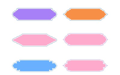 Islamisk etikett och namnram Glyph med kontur Set 6 - 5