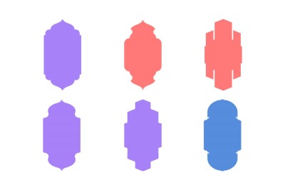 Conjunto de glifos de diseño de marco vertical islámico 6 - 1