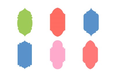 Islamisk vertikal ramdesign Glyph Set 6 - 21