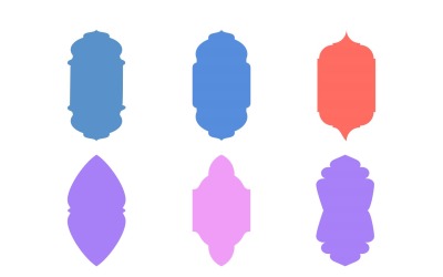 Islamisk vertikal ramdesign Glyph Set 6 - 2