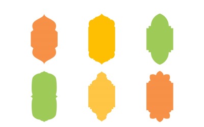 Islamisk vertikal ramdesign Glyph Set 6 - 3